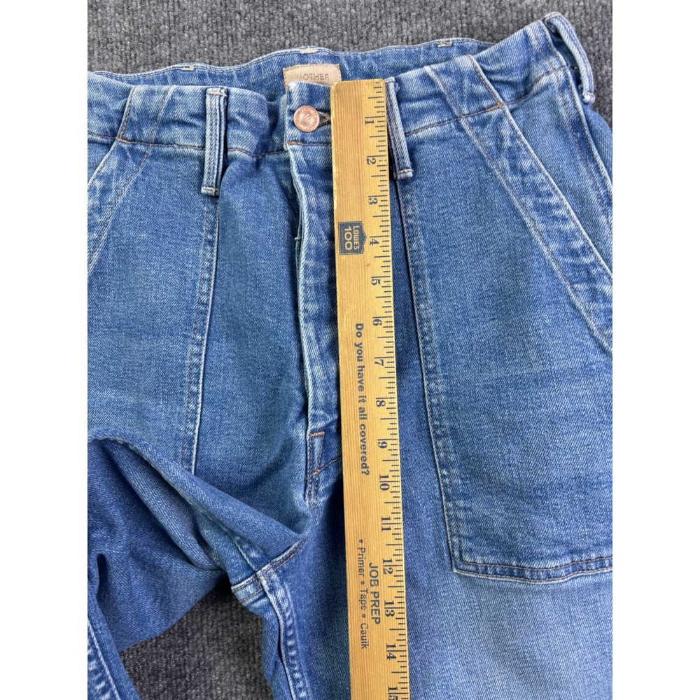 Mother Patch Pocket Private Flood Jeans Women Size 28 Blue High Rise Button Fly - Picture 5 of 12